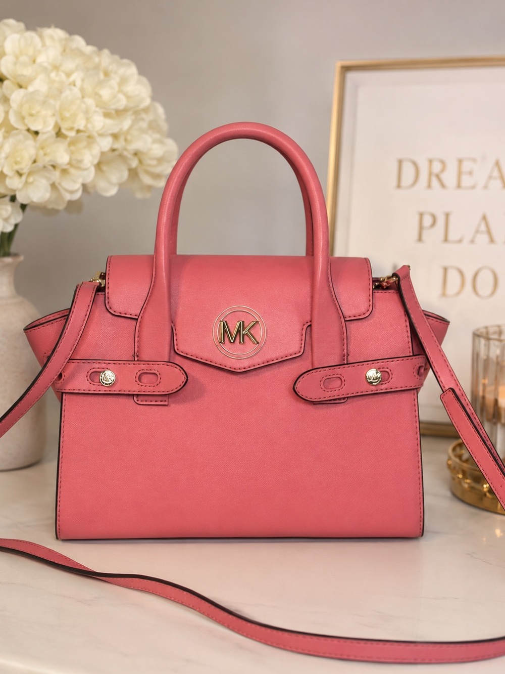 MICHAEL KORS CARMEN MEDIUM FLAP SATCHEL SHOULDER CROSSBODY BAG - Picture 3 of 4